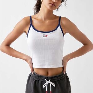 Women's Tommy Hilfiger White and Blue Tank Top XS